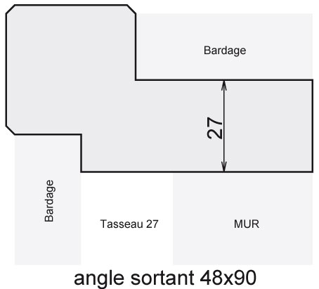 Angle sortant 48x90