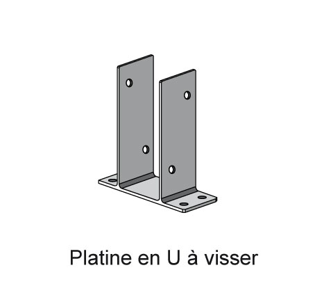Platine en U à visser