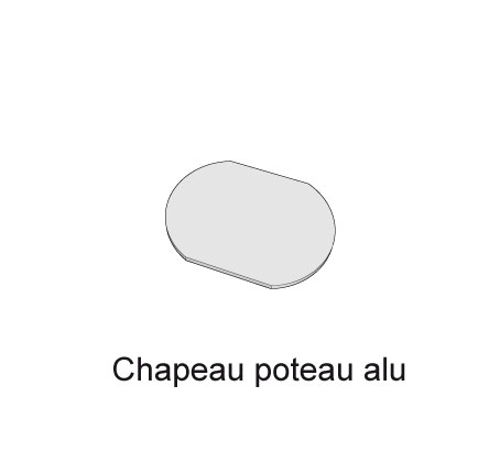 Chapeau poteau alu
